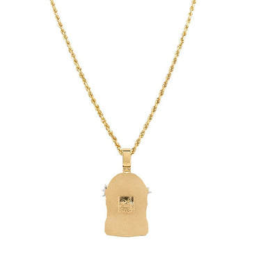 Two Tone 14k Gold Jesus Head Pendant